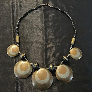 Mixed metal bead necklace. 24in